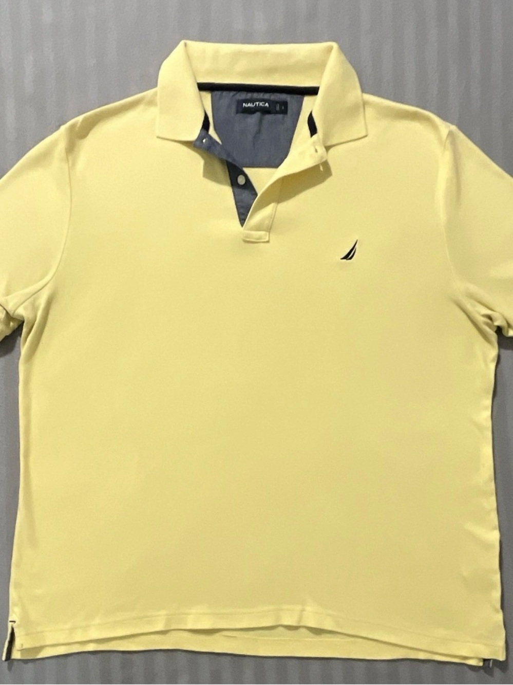 Nautica Men’s Pale Yellow Polo with Contrast Placket